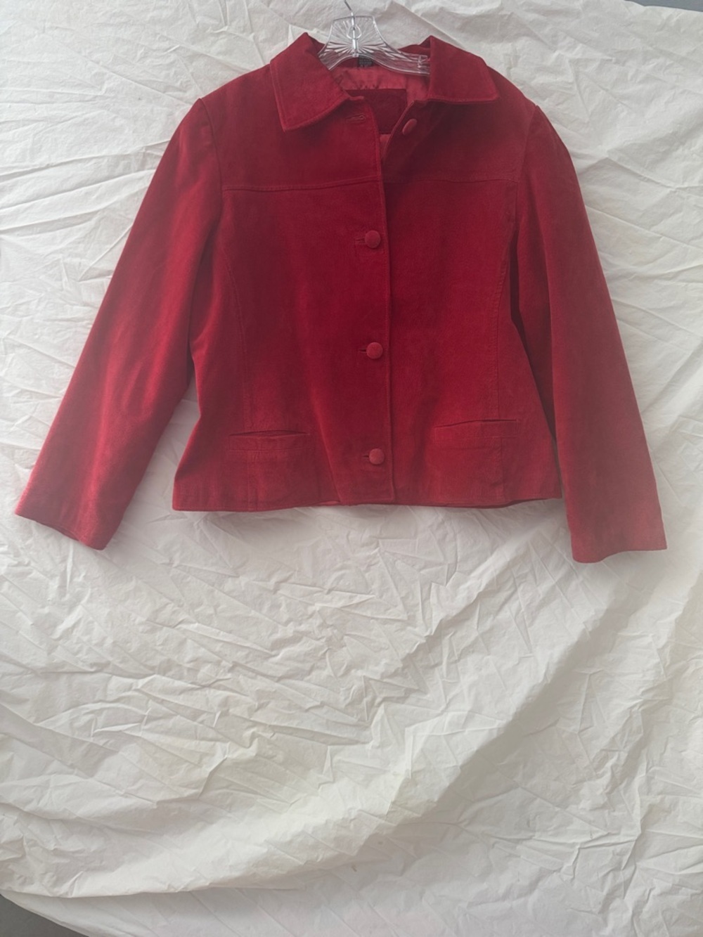 Jacqueline Ferrar Red Leather Suede Blazer Jacket
